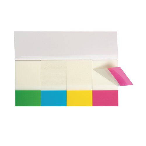 Q-Connect Quick Tabs 25x45mm 40 Tabs 4 Pads Clear/Assorted (Pack of 160)