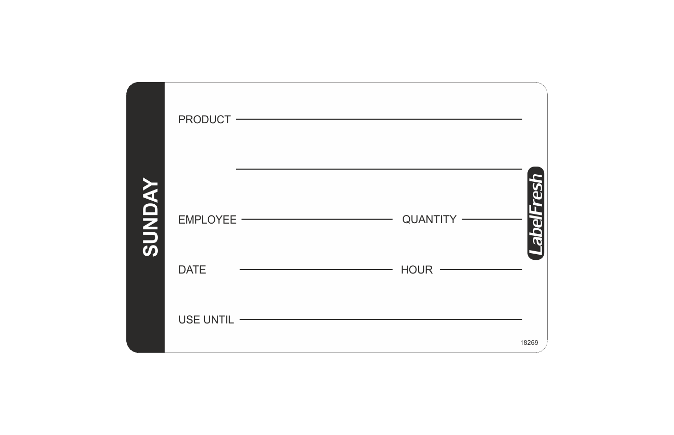 Removable Weekly Pro Labels - Sunday