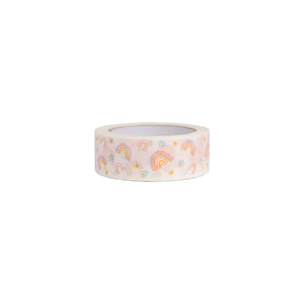 White Paper Tape with Rainbow Design 37.5mm x 50m