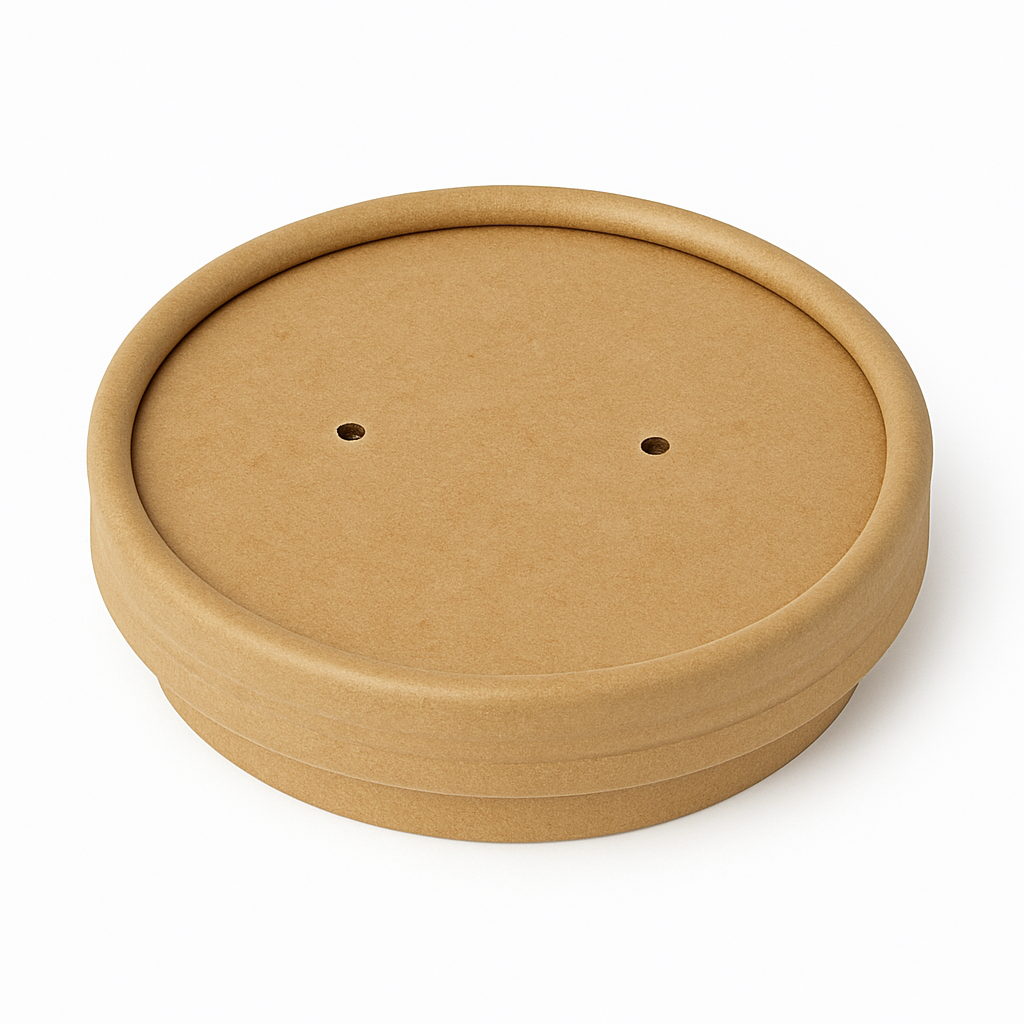 8-12oz Paperboard Vented Lid For Soup Container Kraft