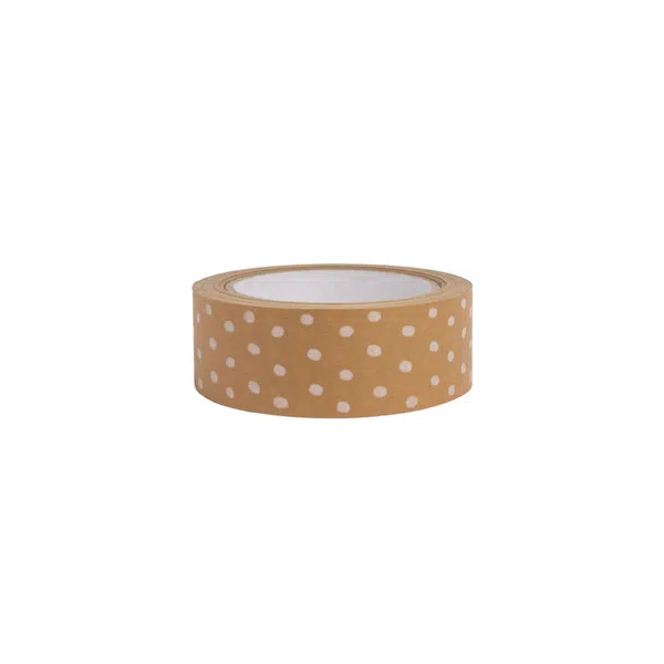 Kraft Paper Tape with White Polka Dots 37.5mm x 50m