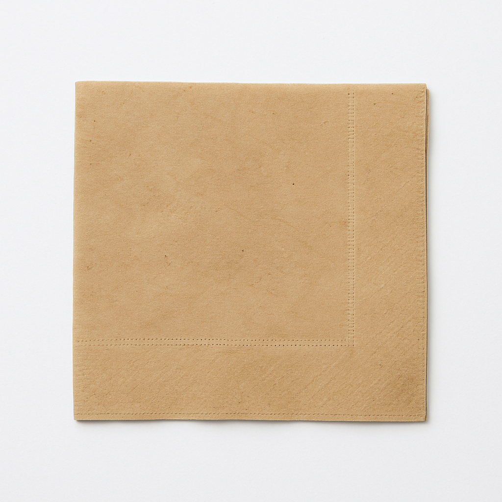 2 Ply 24cm Cocktail Napkin Kraft - Unbleached - 4 Fold