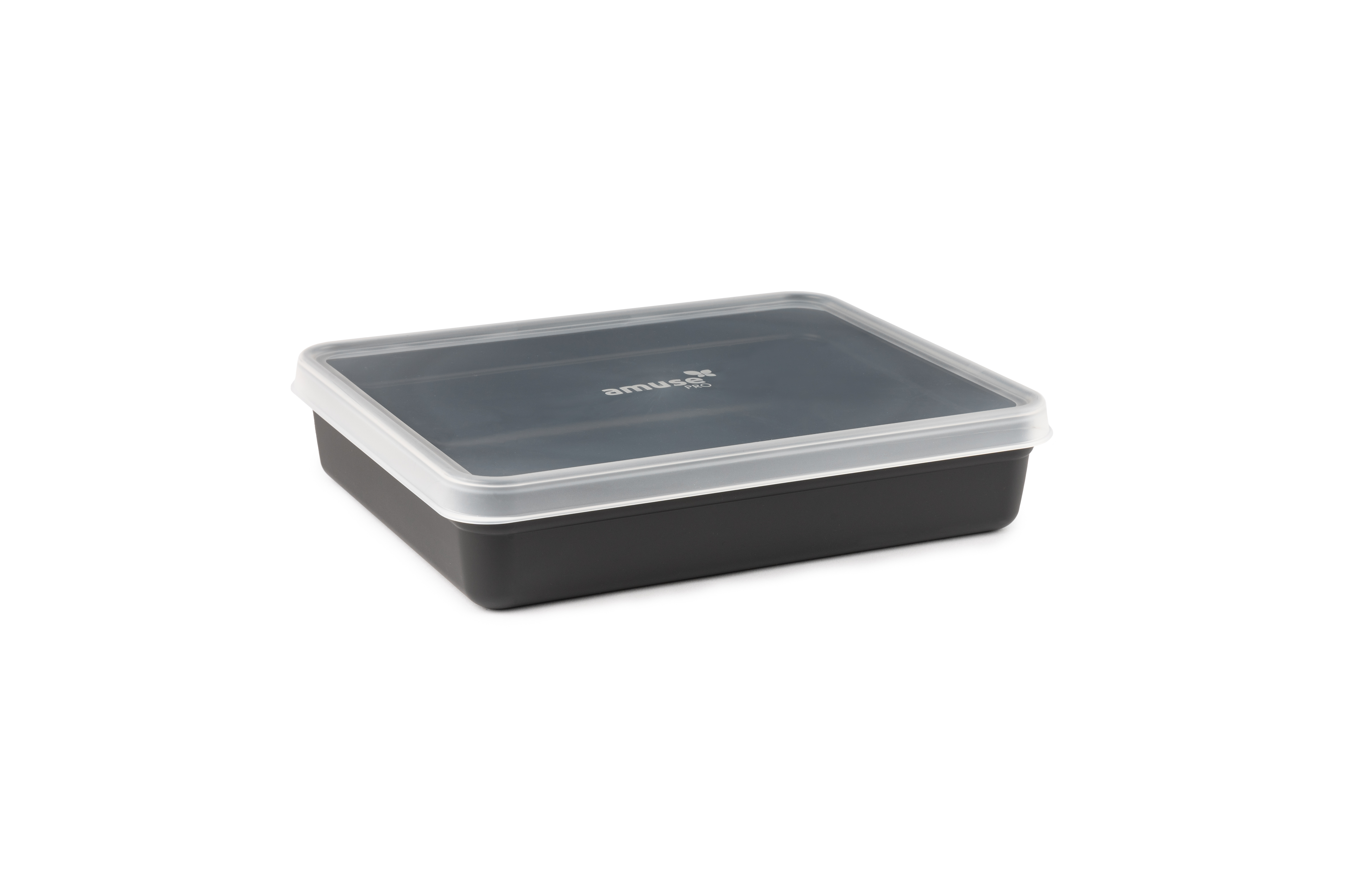 Amuse Pro Black Rectangular Dish with Lid - 2ltr