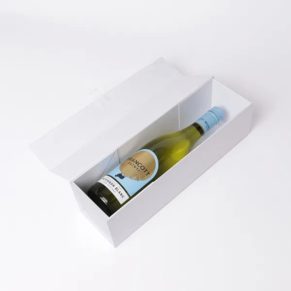 Luxury White Laminated Bottle Magnetic Gift Box