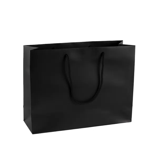 Extra Large Landscape Black Paper Gift Bag With Rope Handles