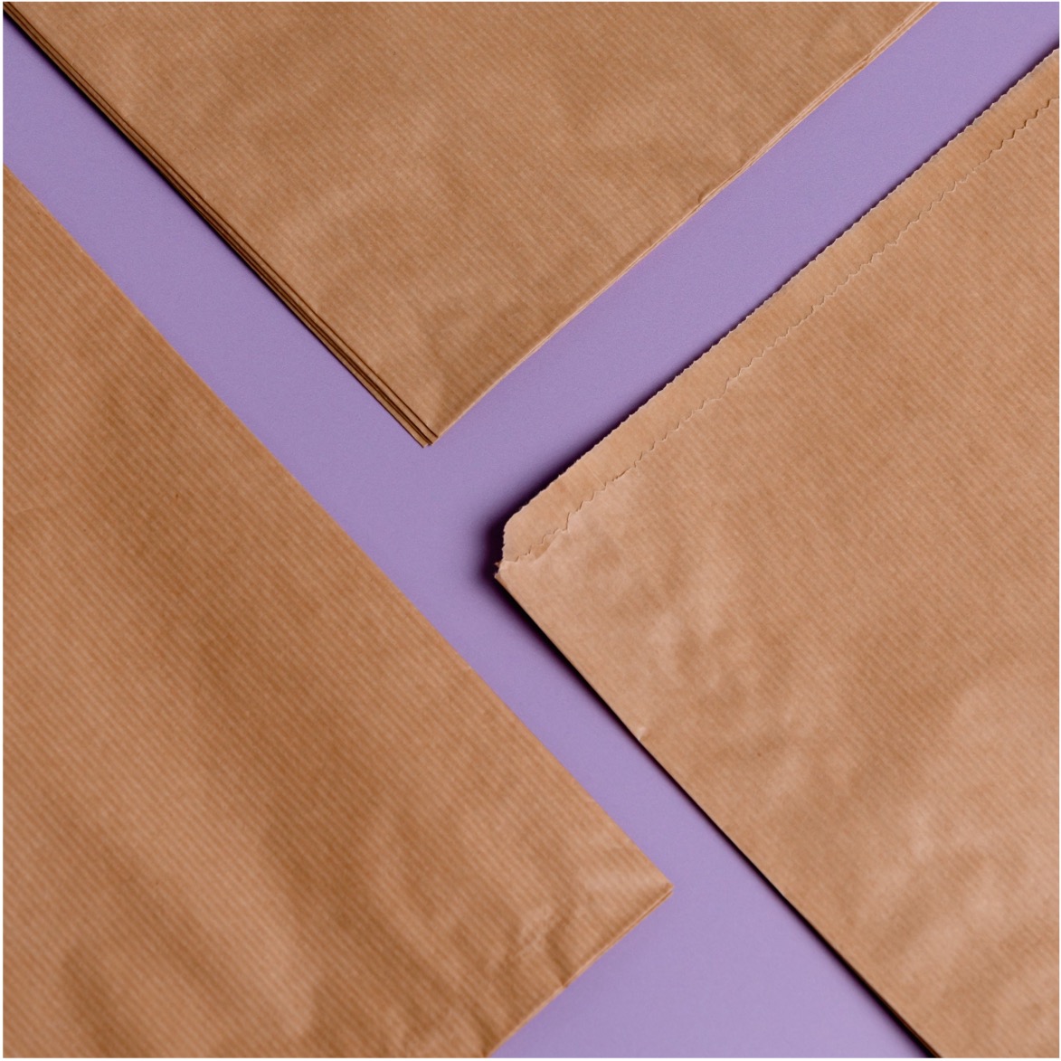 Strung Ribbed Brown Kraft Bag - 175mm x 230mm