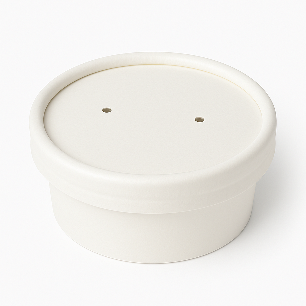 26-32oz Paperboard Vented Lid For Soup Container White
