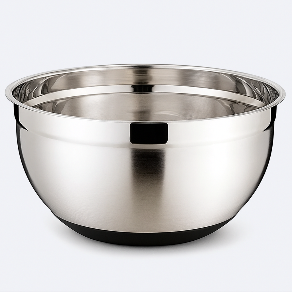Vogue Stainless Steel Mixing Bowl with Silicone Base 5Ltr