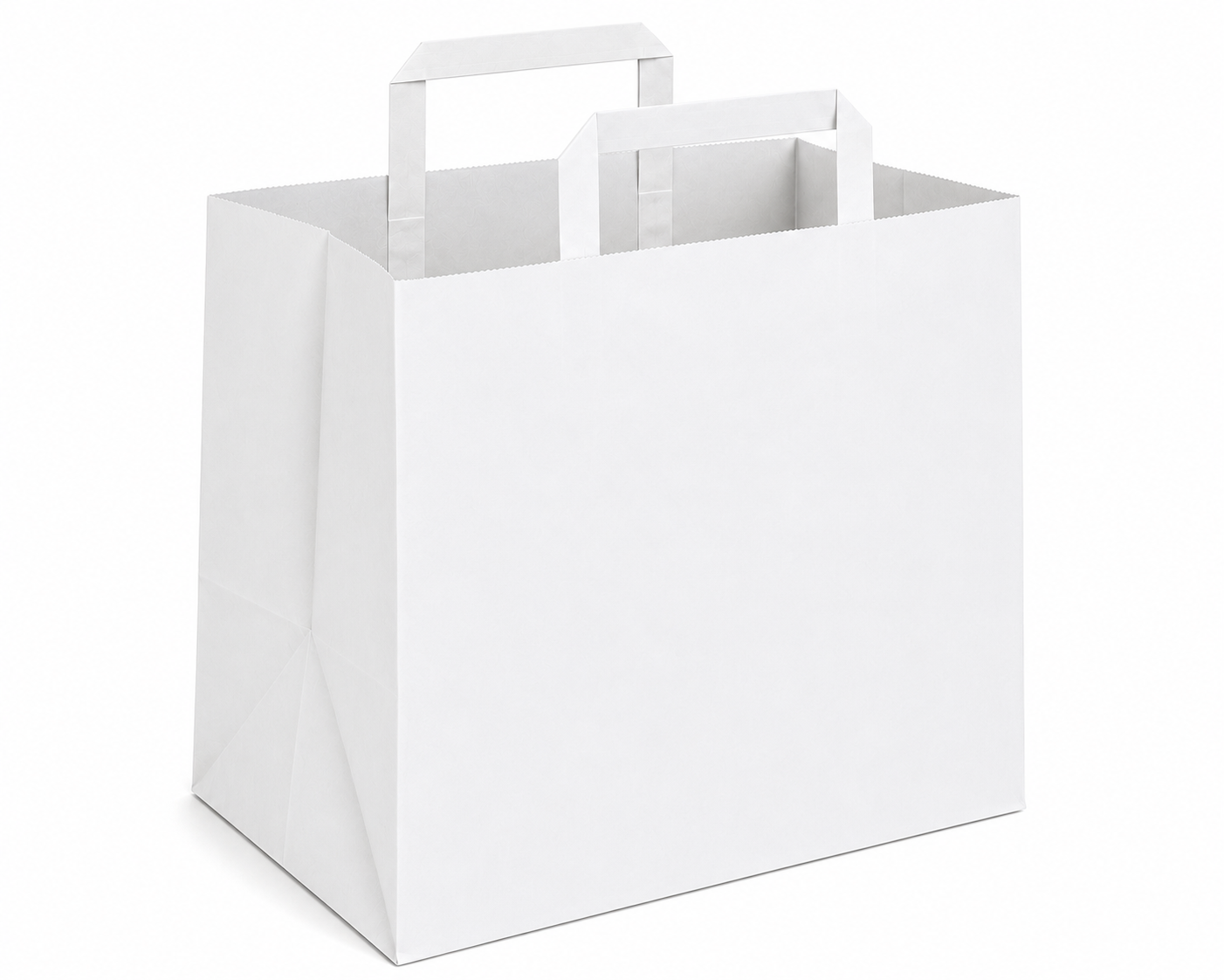 White Kraft Tape Handle Bags 10.25 × 15.5 × 12"