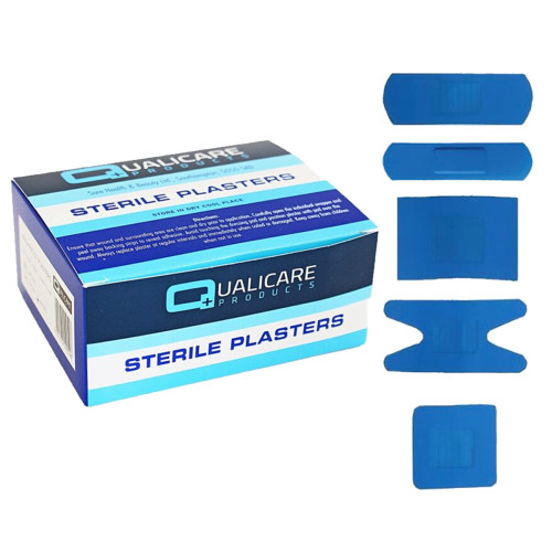 Blue Detectable Plaster 5 Assorted Types (Pack of 100)