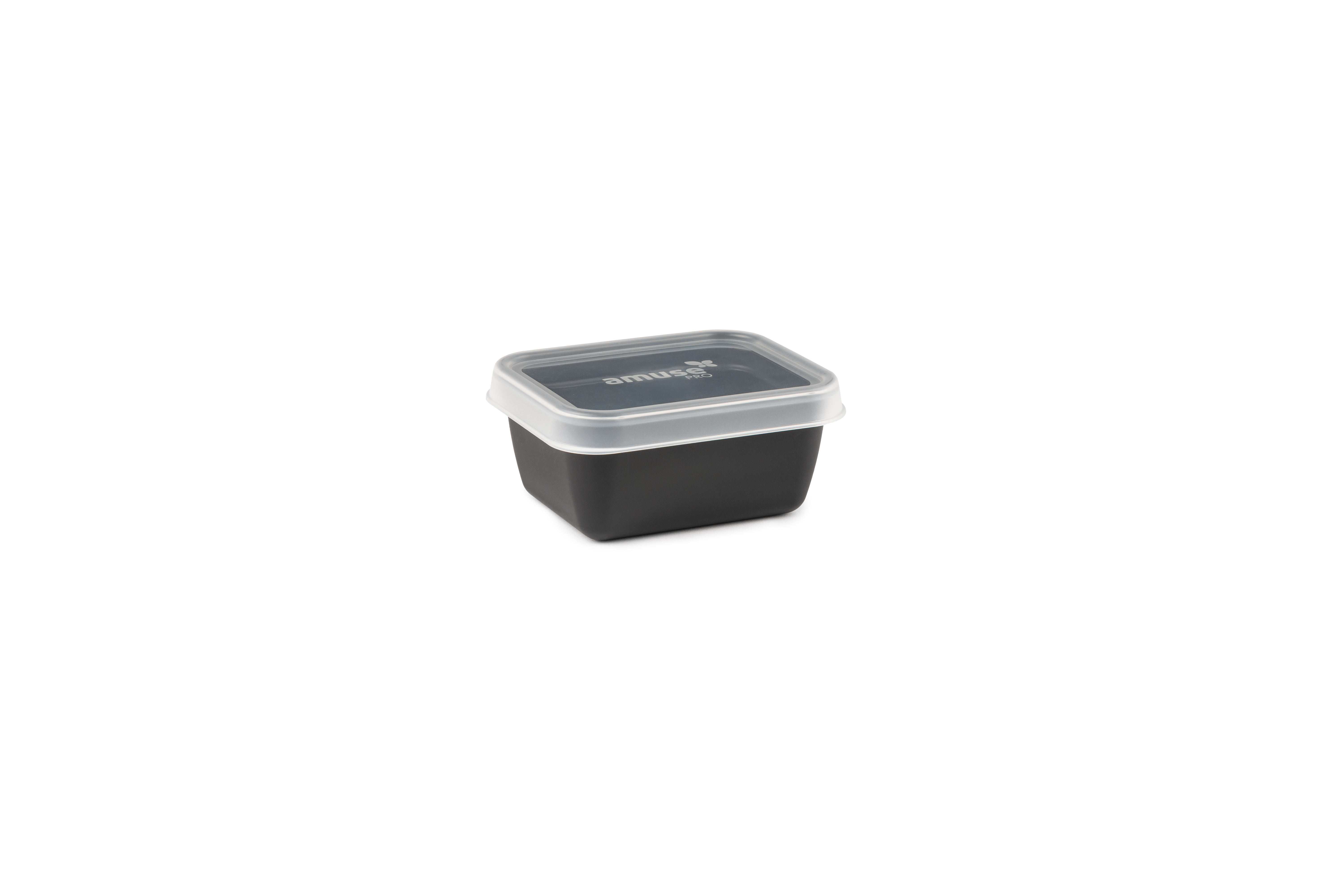 Amuse Pro Black Rectangular Dish with Lid - 400ml
