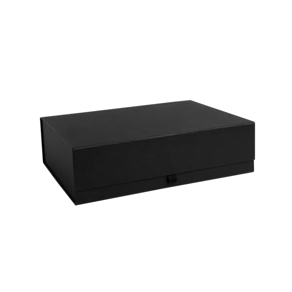 Large Black Ribbed Magnetic Gift Box