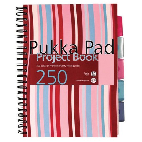 Pukka A4 Hardback Project Book – 250 Pages (Pack of 3)