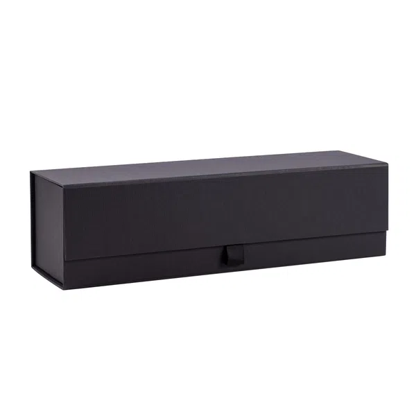 Luxury Black Ribbed Bottle Magnetic Gift Box