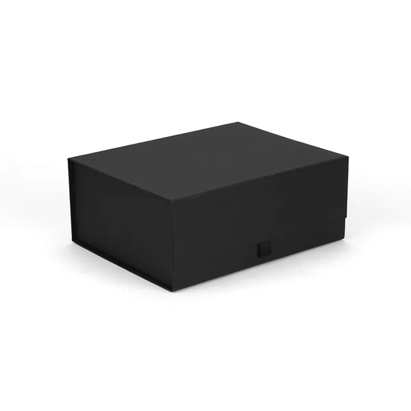Deep Black Ribbed Magnetic Gift Box