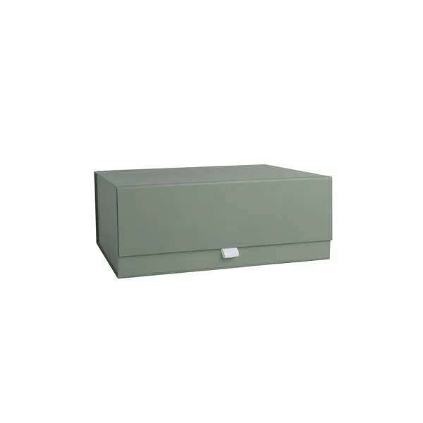 Deep Sage Green Magnetic Gift Box with Ribbon Tab