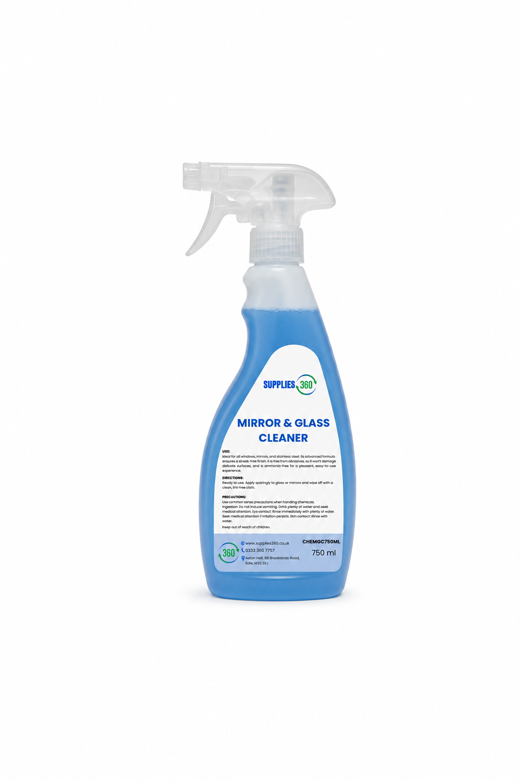 Glass & Mirror Cleaner 750ml Spray Bottle