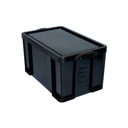 Really Useful 64L Recycled Plastic Storage Box Black - 64 Litre