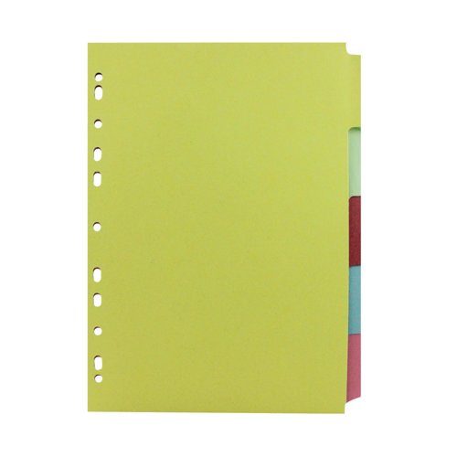 Q-Connect 5-Part Subject Divider Multi-Punched A4 (50 Pack)