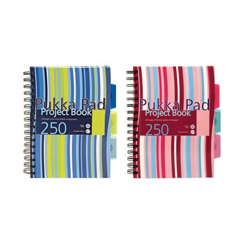 Pukka A5 Hardback Project Book – 250 Pages (Pack of 3)