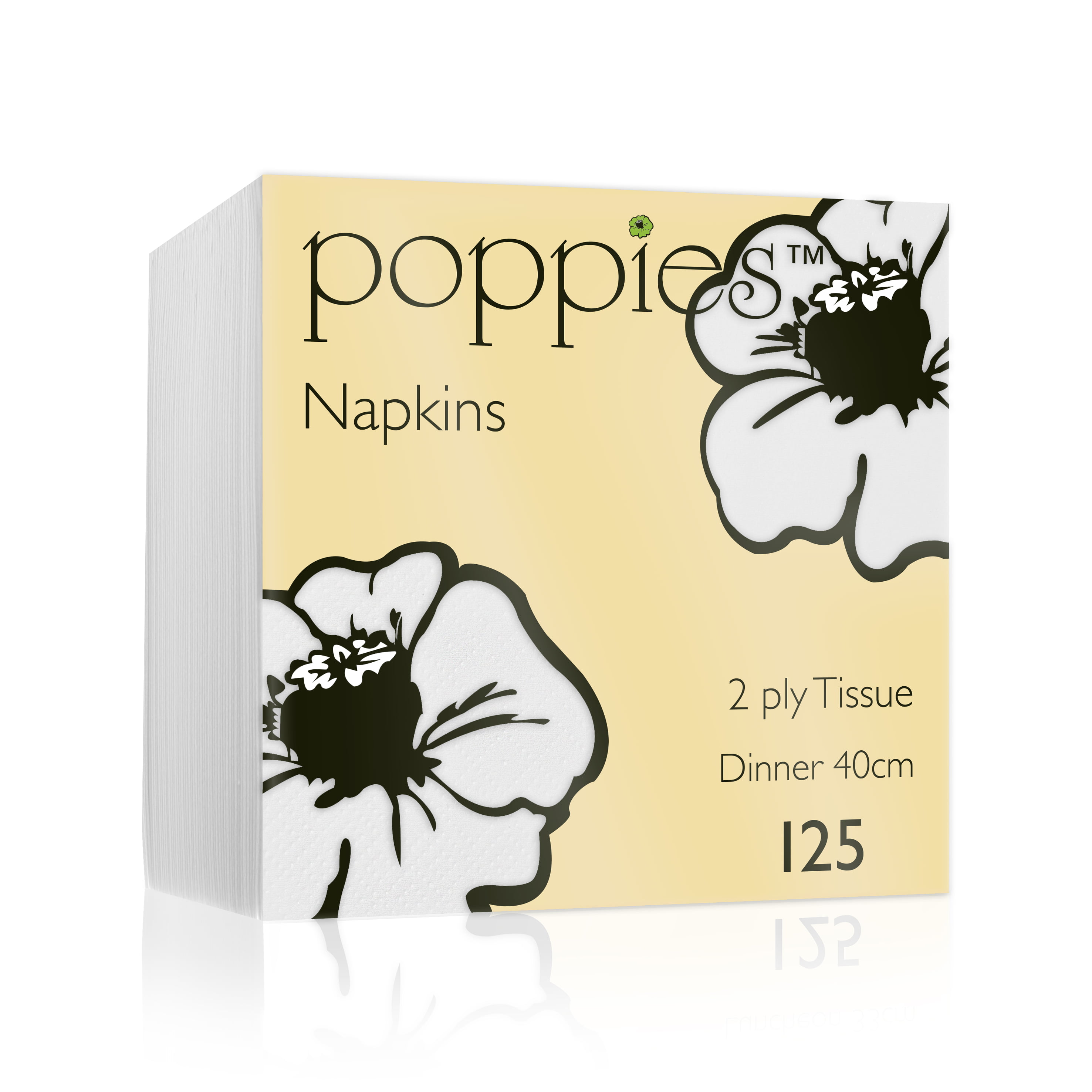 40cm 2 ply White Dinner Napkin