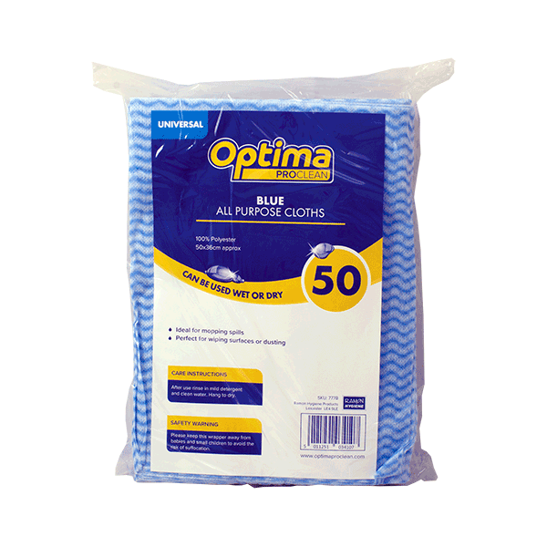 All Purpose Cloths 50 Pack - Blue
