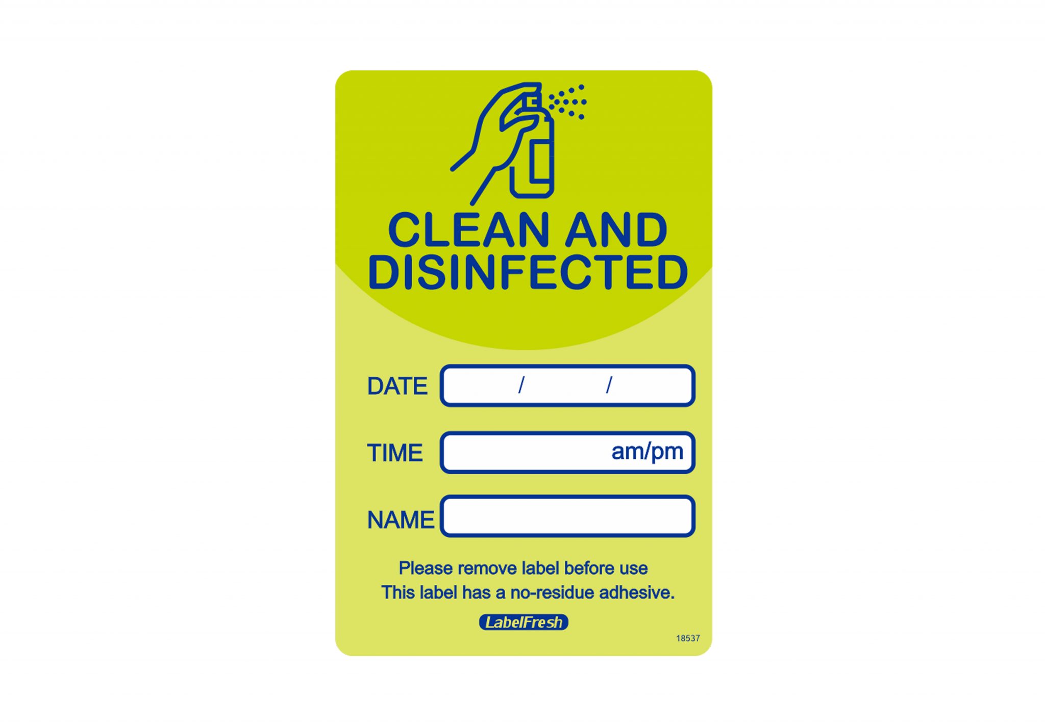 CLEAN & DISINFECTED GREEN LABEL - 1000 ON A ROLL