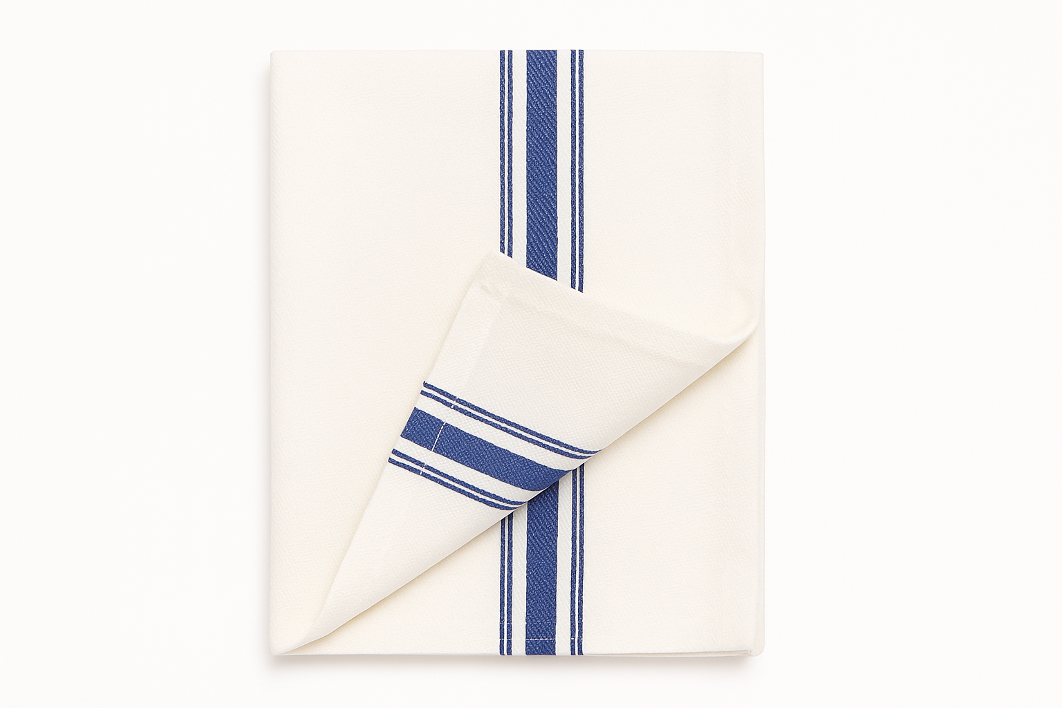 White with Blue Stripes Polyester Bistro Napkin 18x22" / 46x56cm