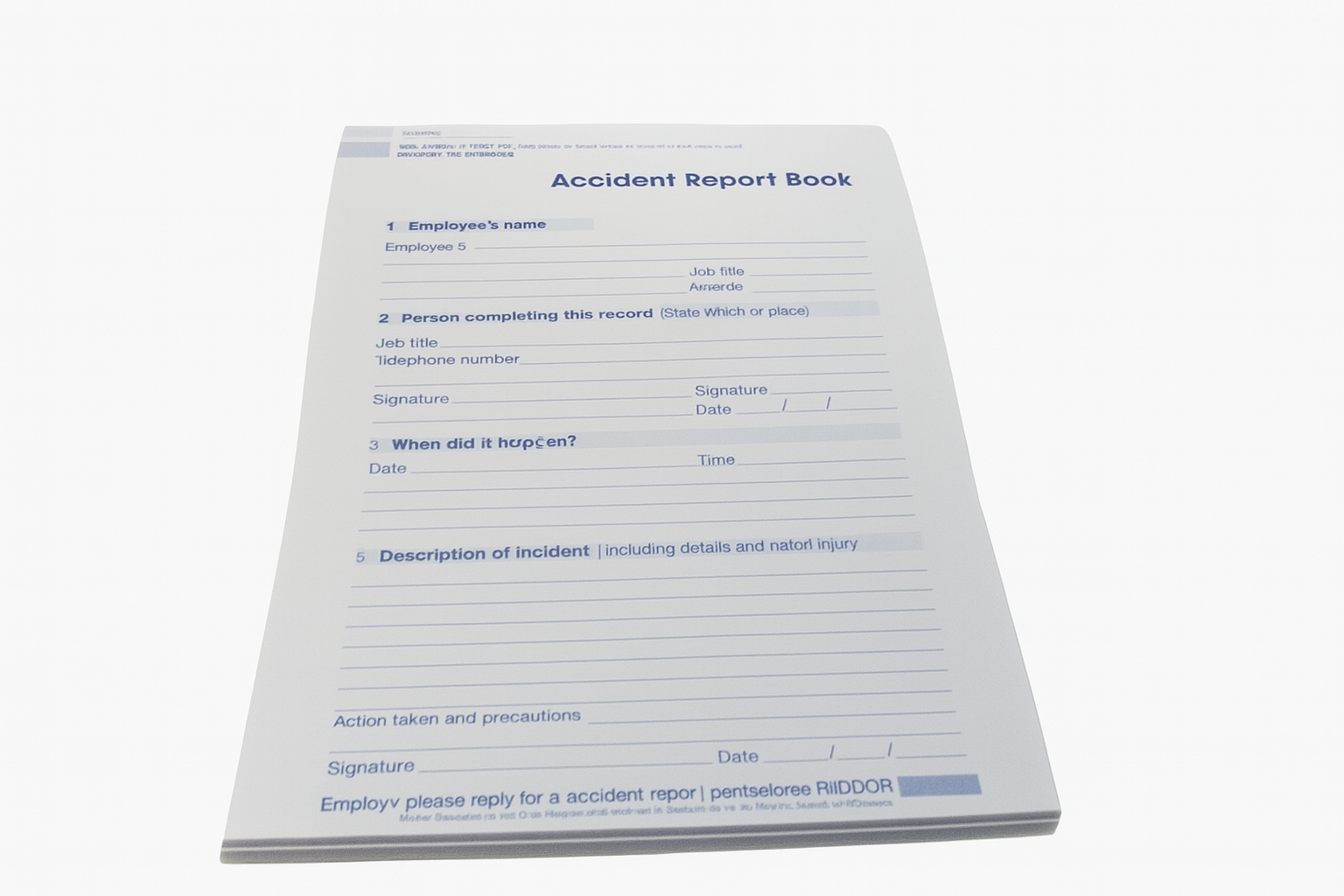 Accident Report Book