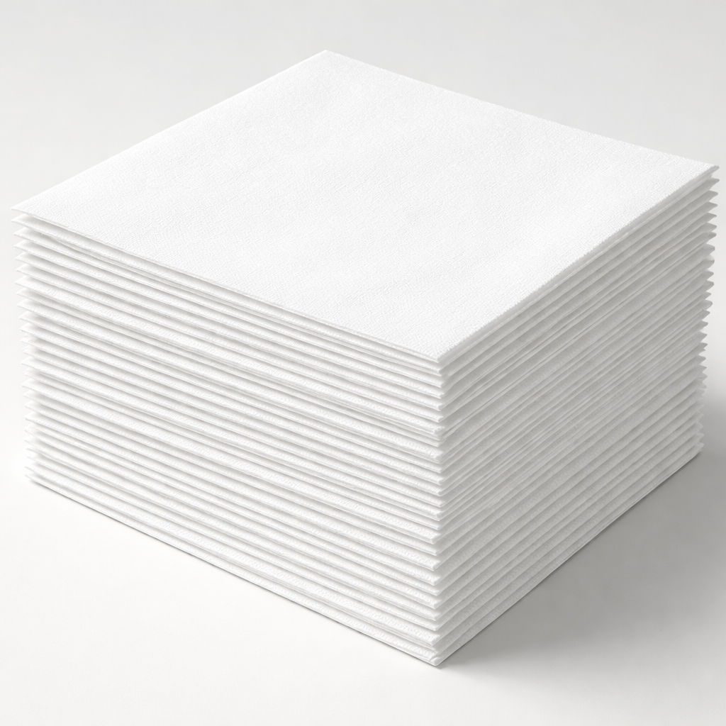 White 8 Fold Dinner Napkin 2 Ply 39cm