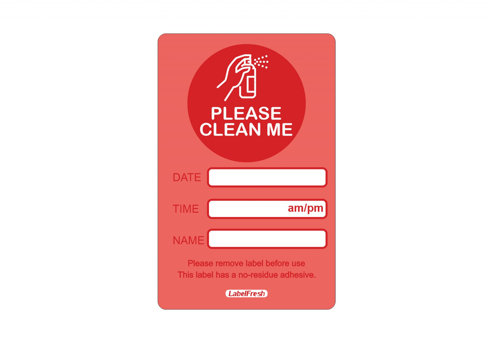 PLEASE CLEAN ME - RED LABELS - 1000 PER ROLL