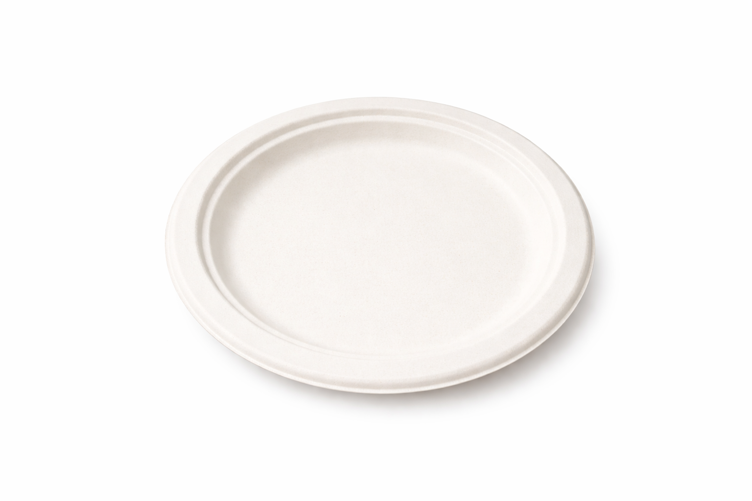 Compostable Round Bagasse Plate 7 Inch White