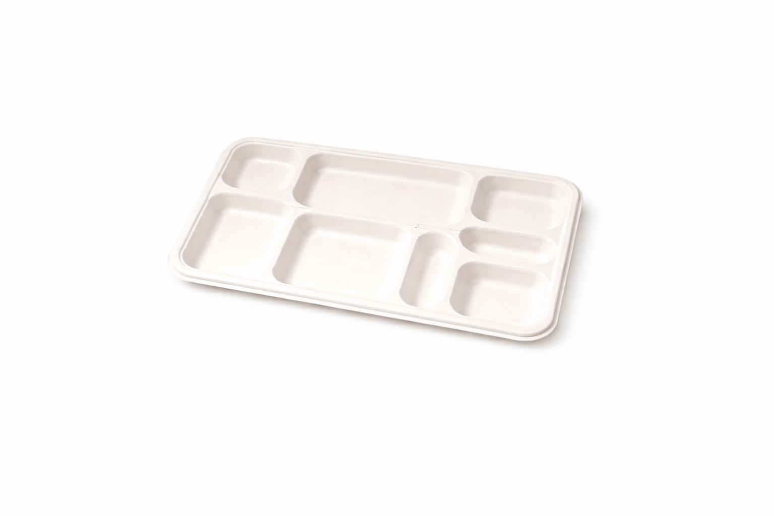 Compostable 8 Compartment Bagasse Plate White