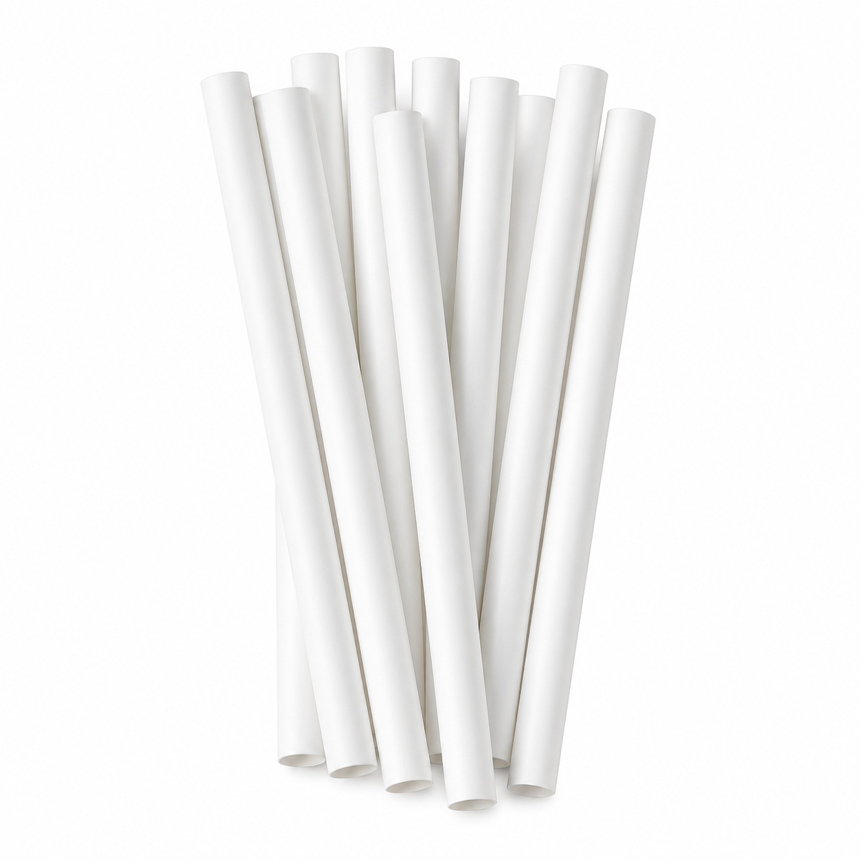 9″ White Paper Smoothie Straws