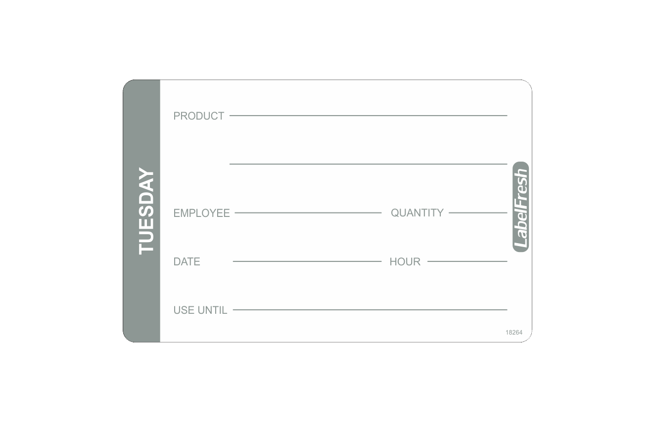 Removable Weekly Pro Labels - Tuesday