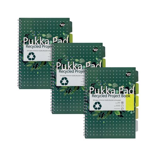 A4+ Recycled Project Book – 200 Pages (Pack of 3)