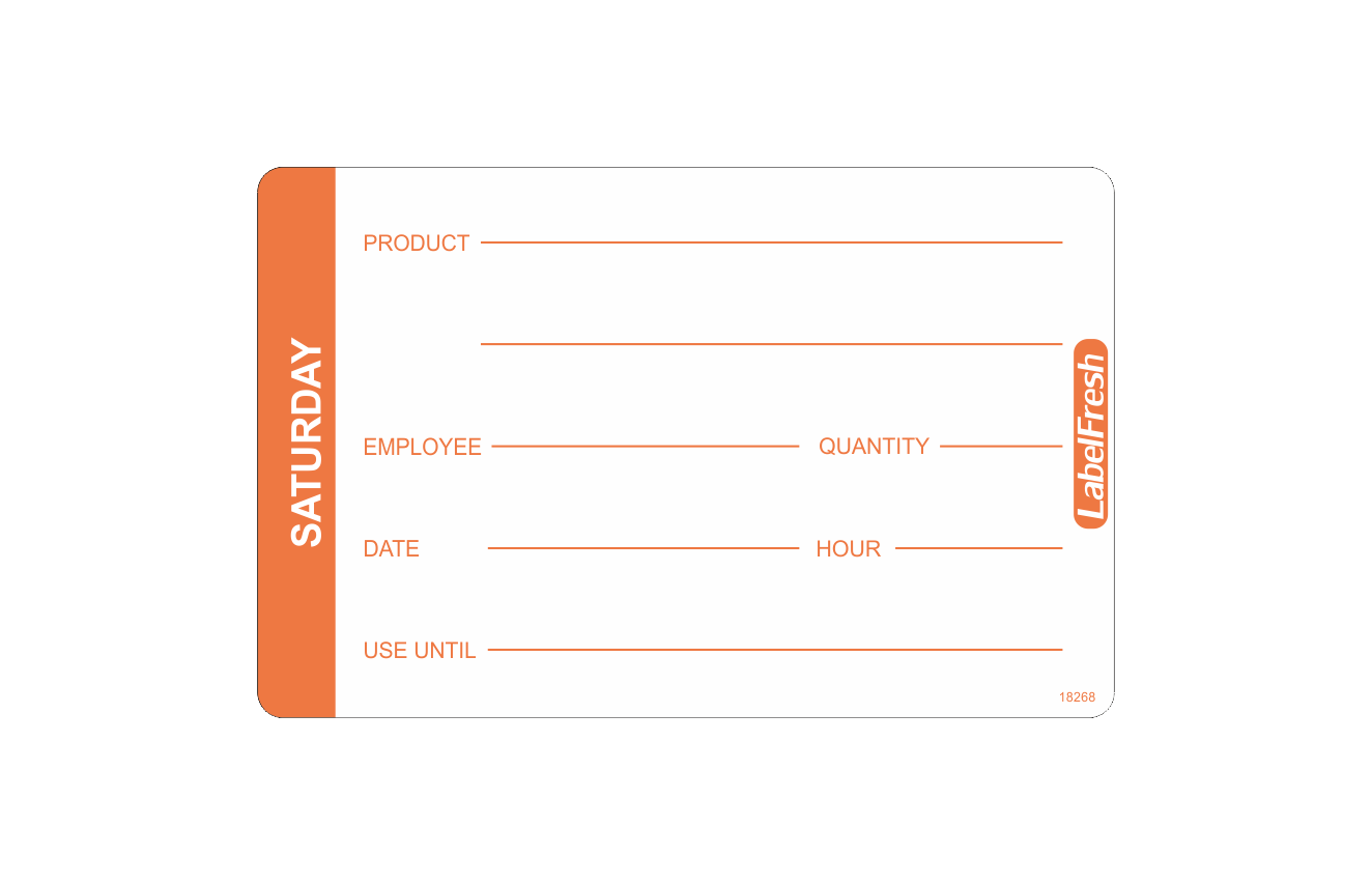Removable Weekly Pro Labels - Saturday