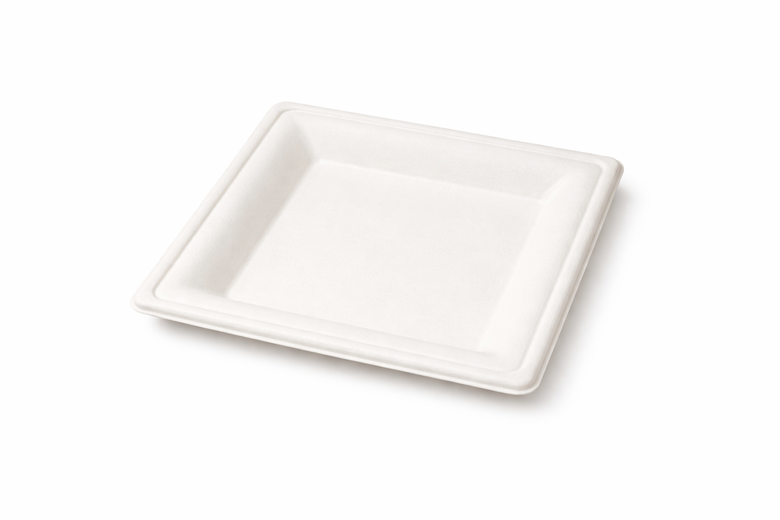 Compostable Square Bagasse Plate 15 x 15cm White