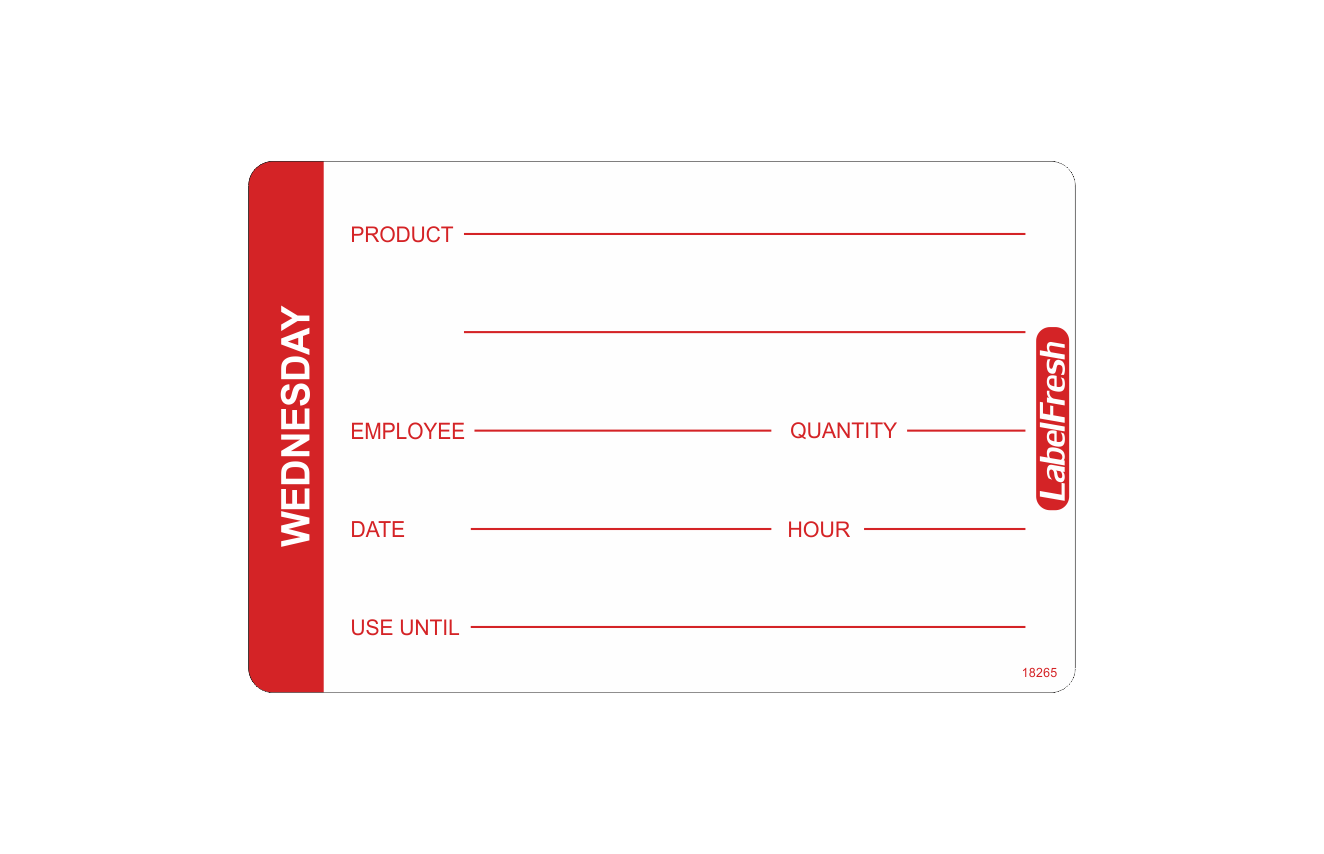Removable Weekly Pro Labels - Wednesday