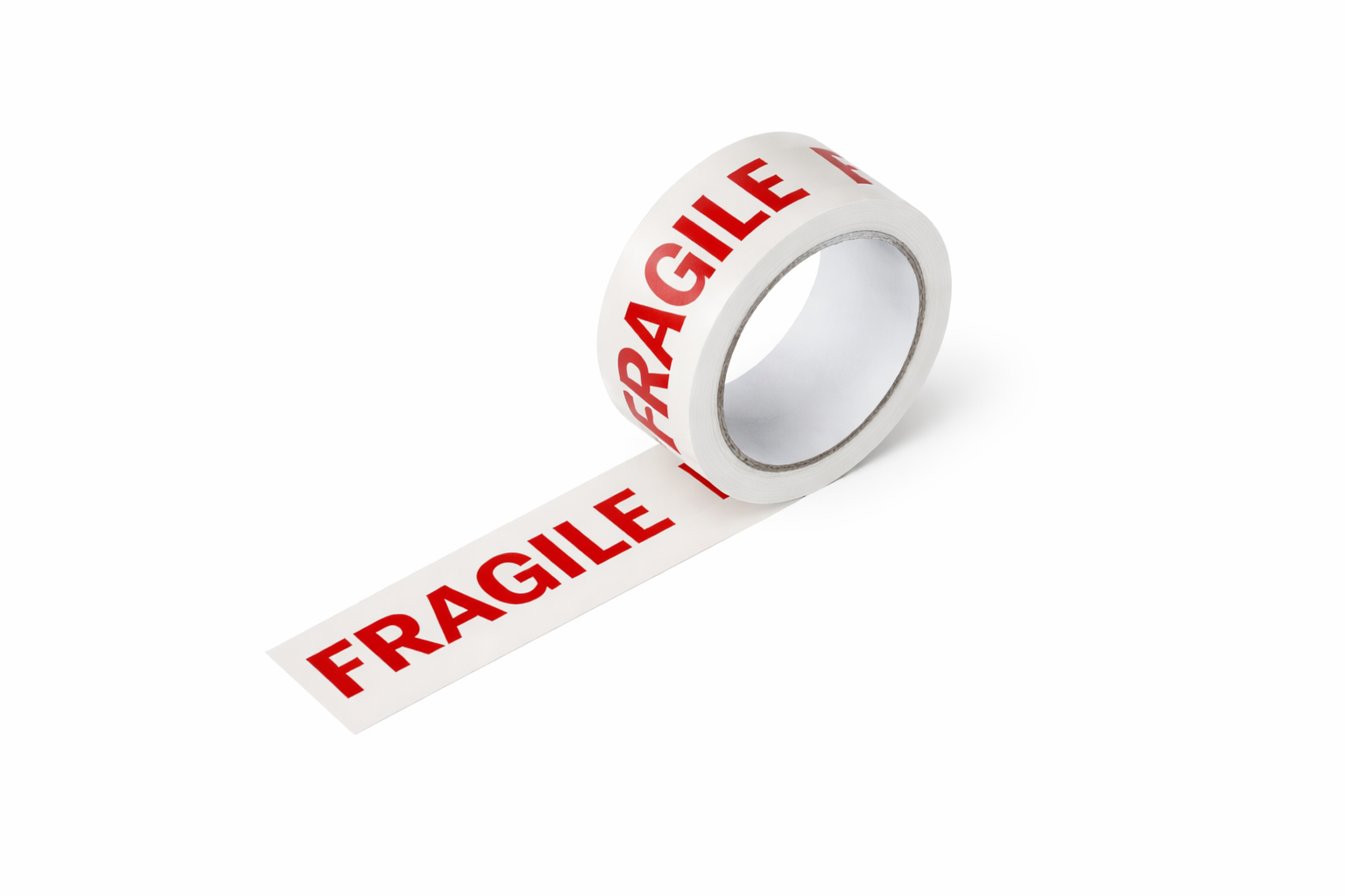 Plastic Tape -  48mm x 92m White Fragile Tape