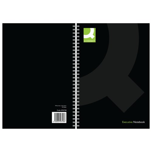Q-Connect Hardback Wirebound Book A4 Black (Pack of 3)