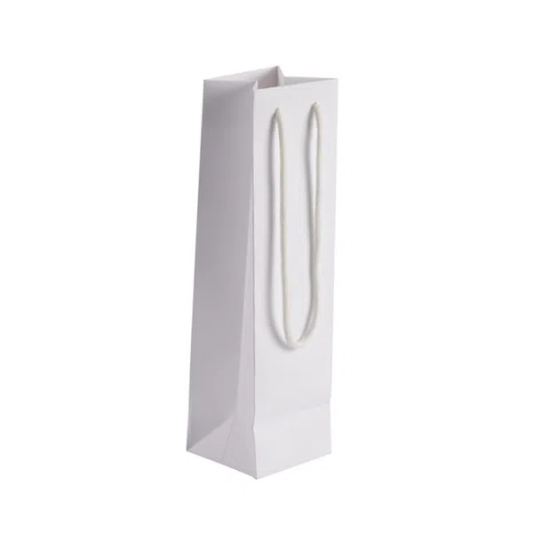 Bottle Portrait White Paper Gift Bag With Rope Handles