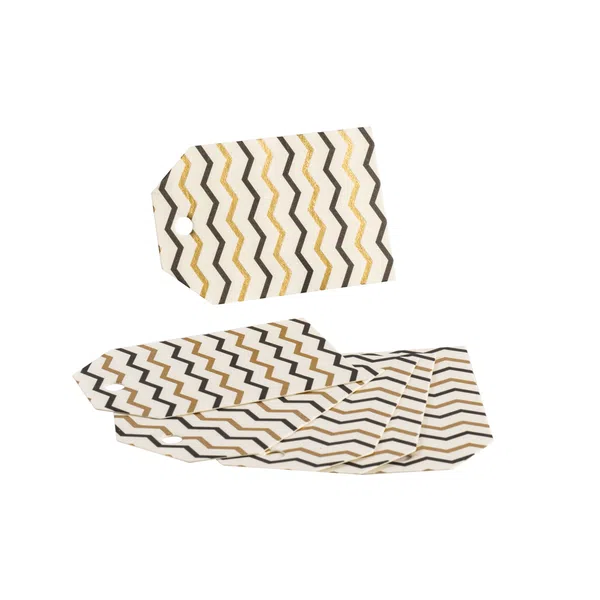 Christmas Gift Tags Printed Zig Zag Pattern