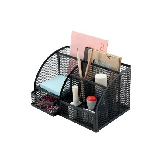 Q-Connect Curved Desktop Organiser Black
